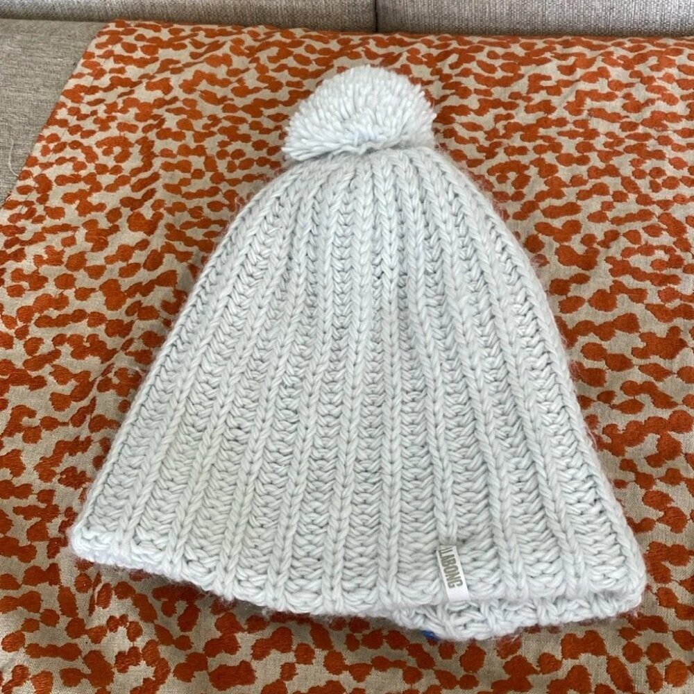 chunky baby blue knit beanie Pom Pom one size - Picture 3 of 5